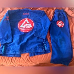 Gracie Barra Equipe Blue Y3 kimono, top and bottoms